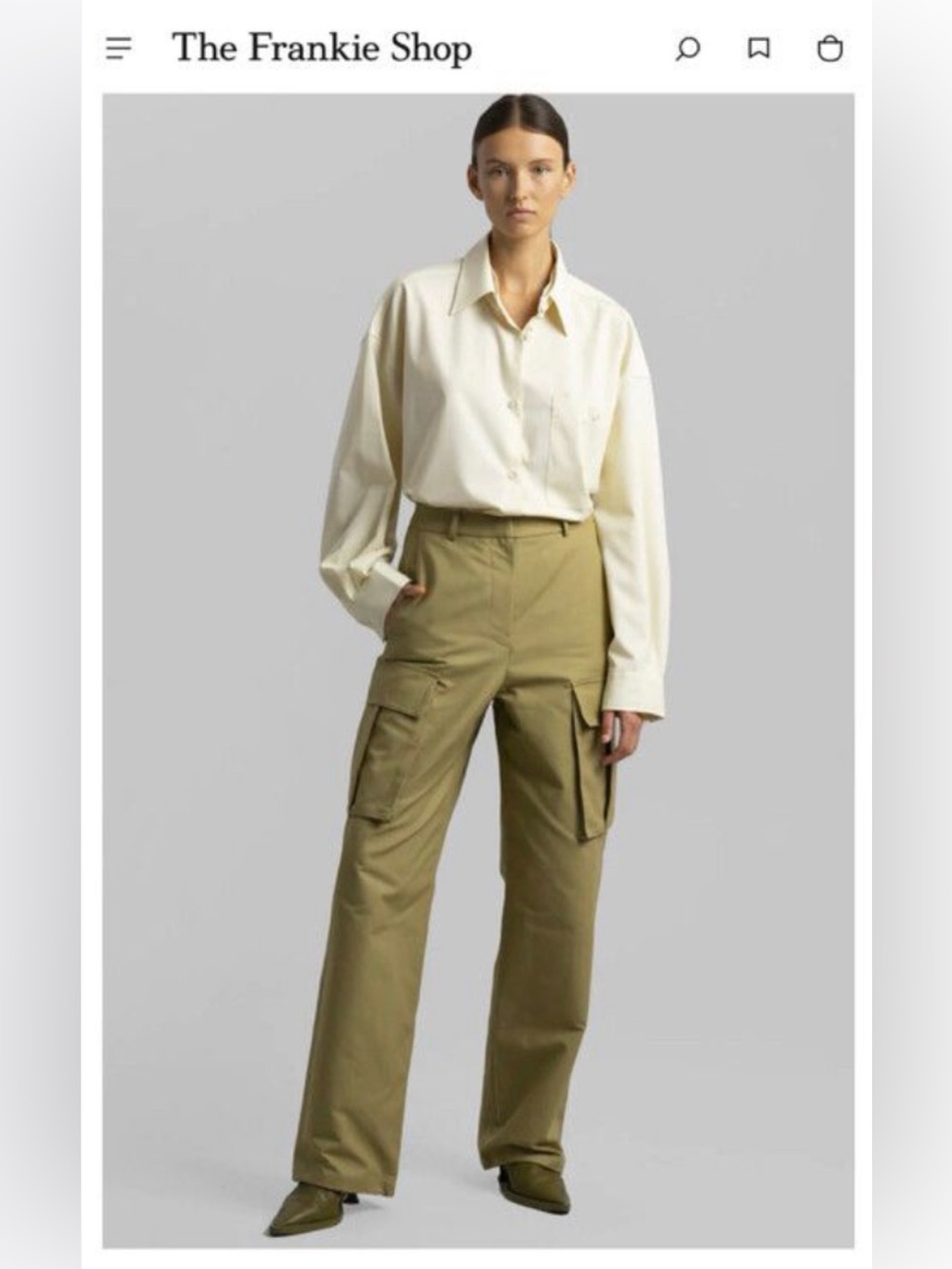 The Frankie Shop khaki Gia cargo pants - size S